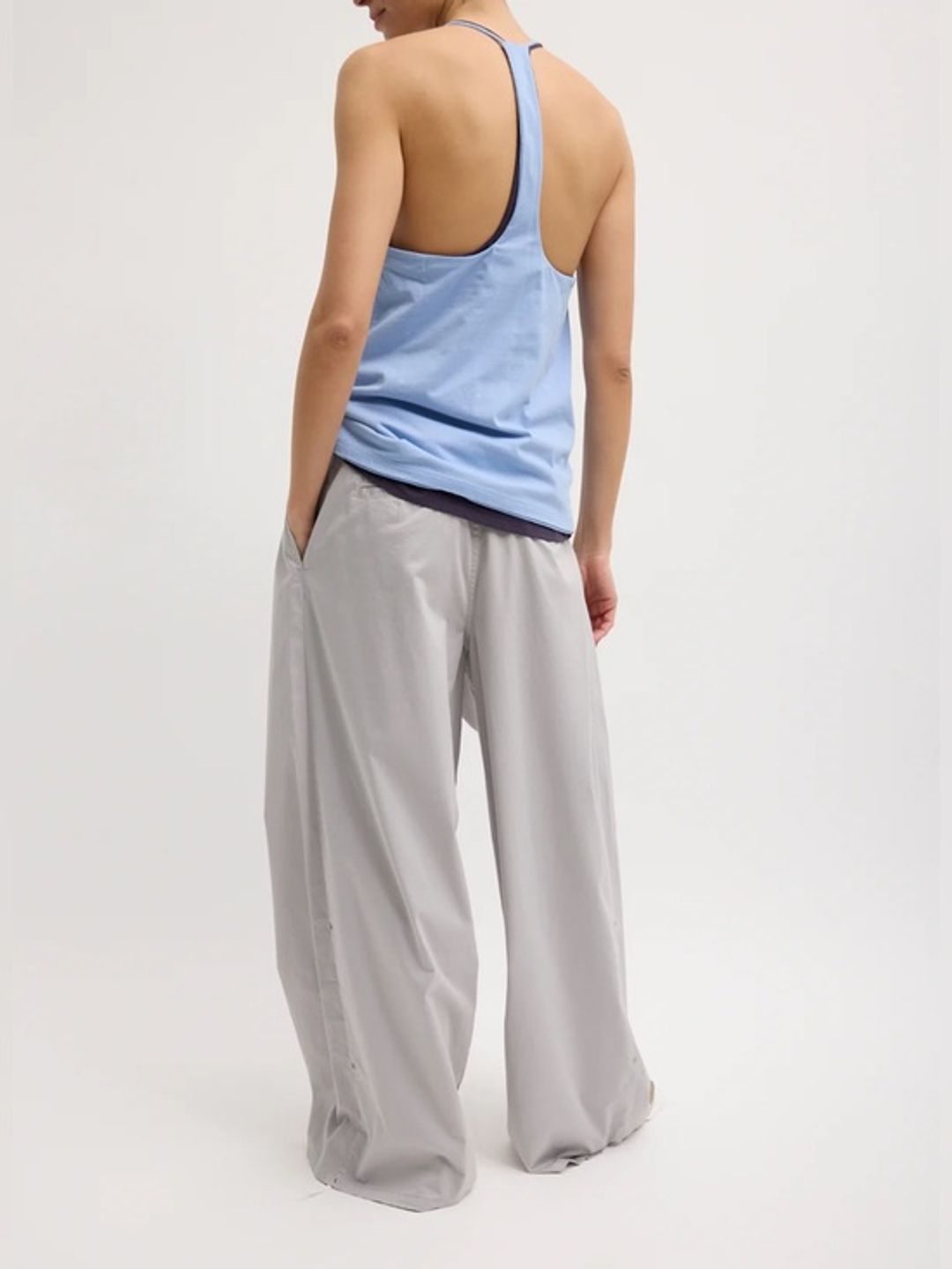 Garment Dyed Silky Cotton Triple Pleat Pant