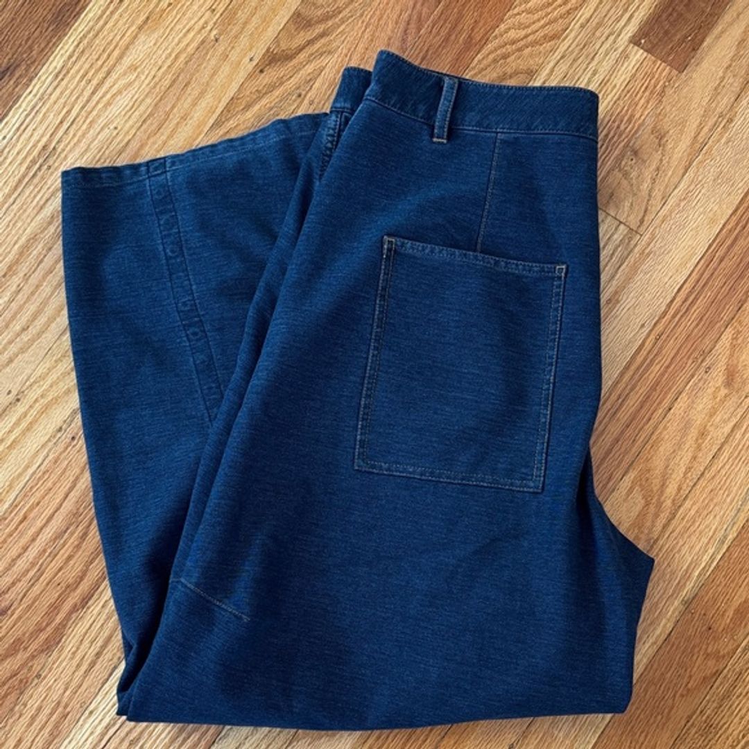 Indigo Barre Denim Knit Sid Jean