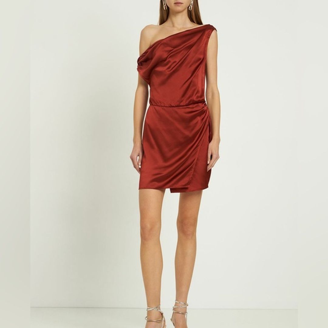 Reformation Alanis Silk Satin Mini Dress