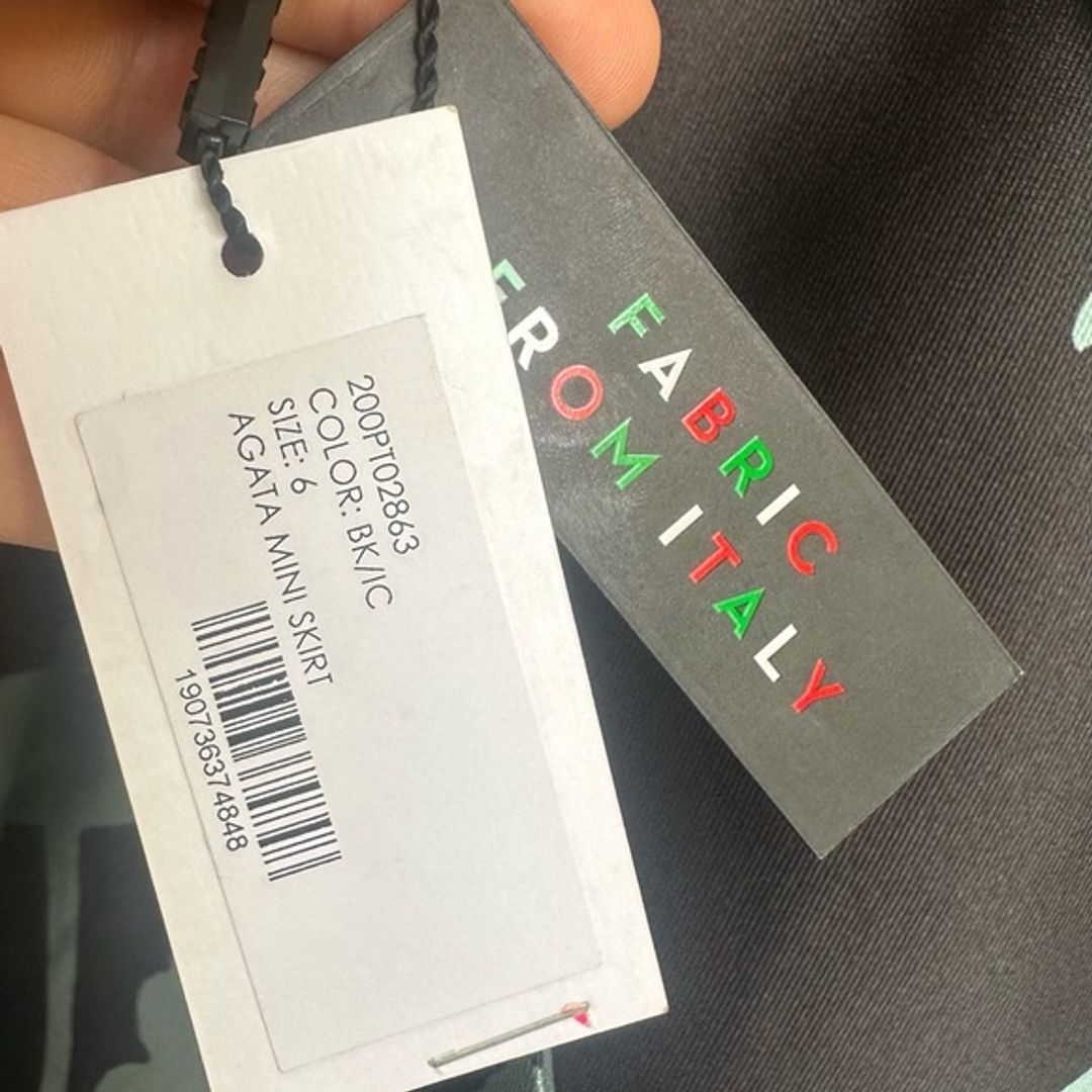 NWT Milly Agata Black and Teal Floral Skater Skirt