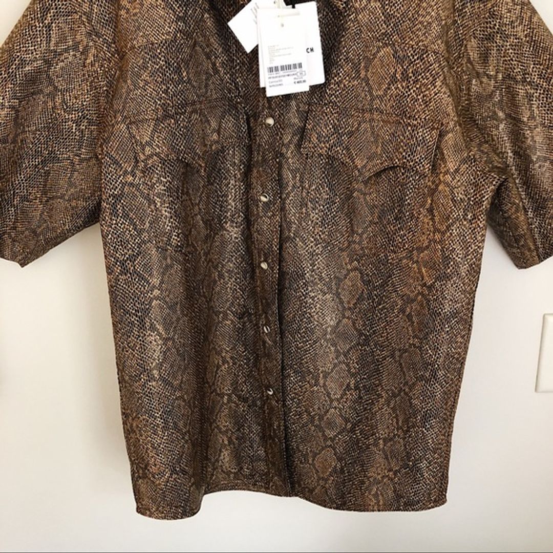 NWT Nanushka Seymour Oversized Snake Print Shirt - Made in Hungary