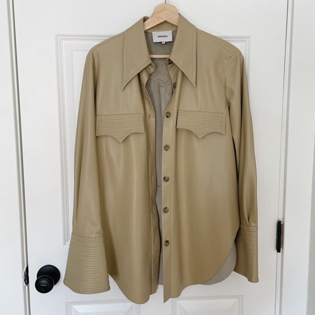 Nanushka Authentic Vegan Leather Elpi Shirt  Size M, US