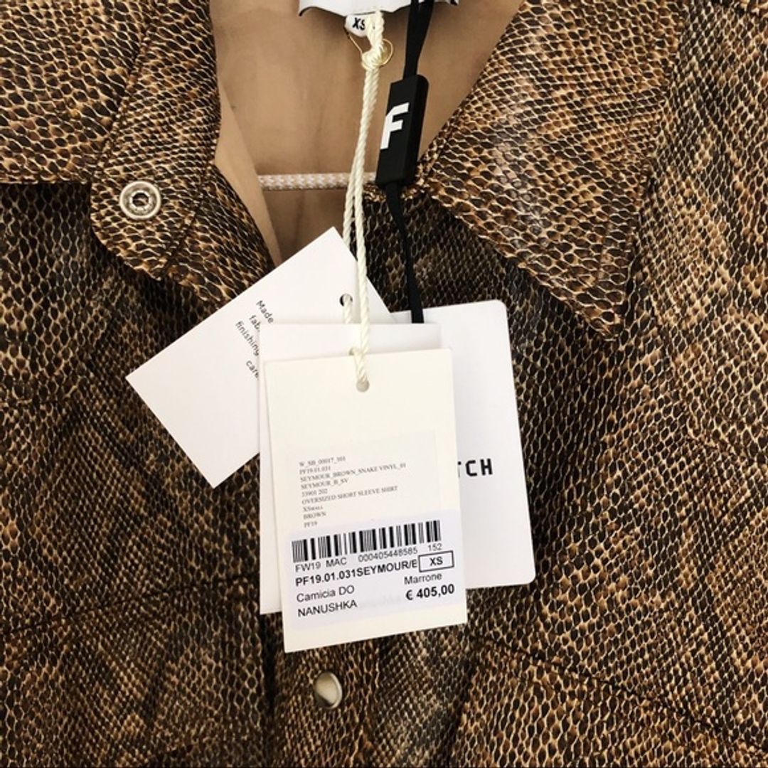 NWT Nanushka Seymour Oversized Snake Print Shirt - Made in Hungary