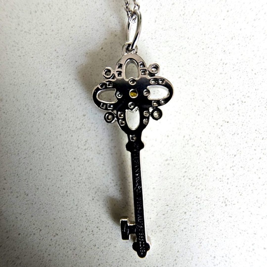 Tiffany & Co. Platinum Victoria Key Pendant Necklace with Diamonds