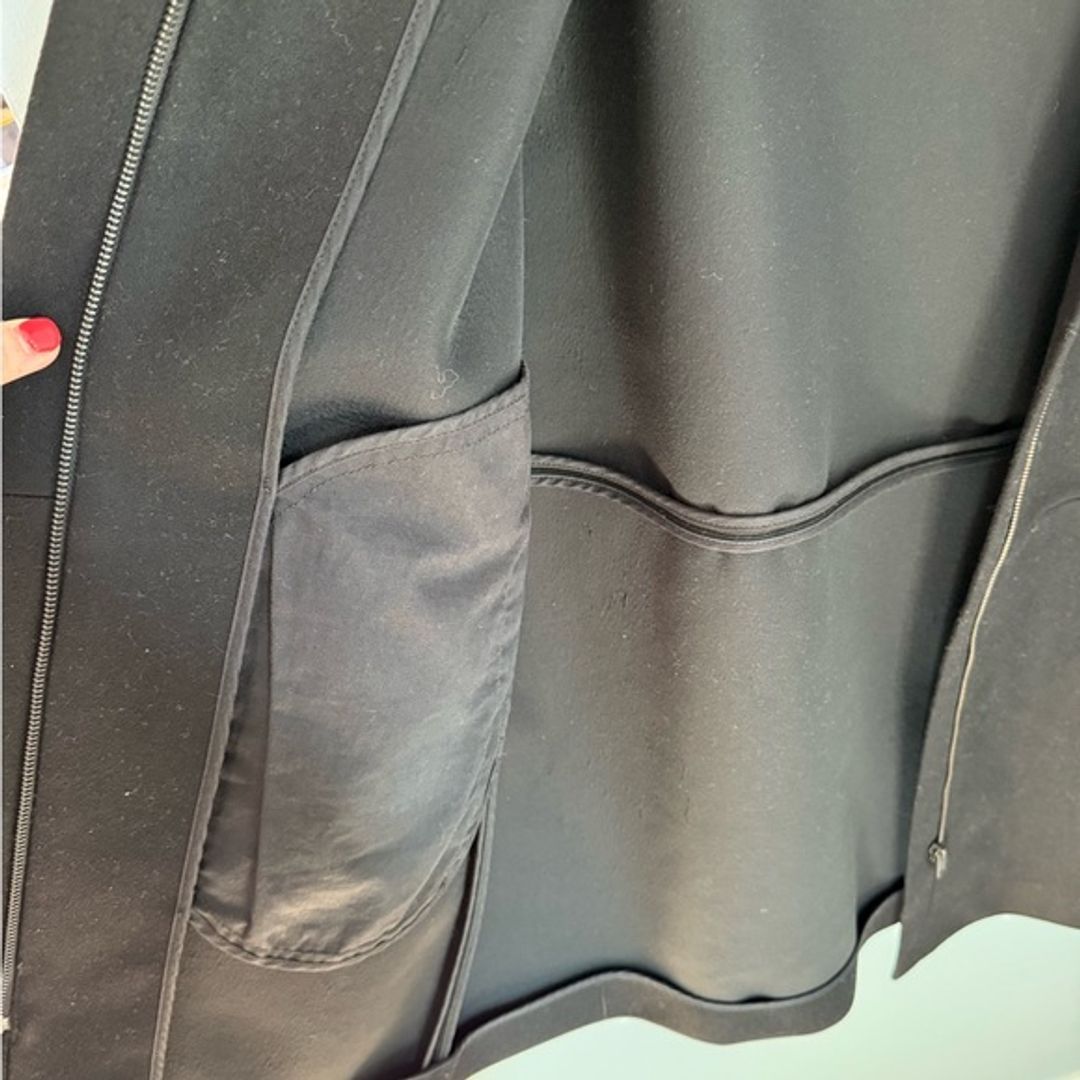 COS Black Hooded Wool Duffle Coat