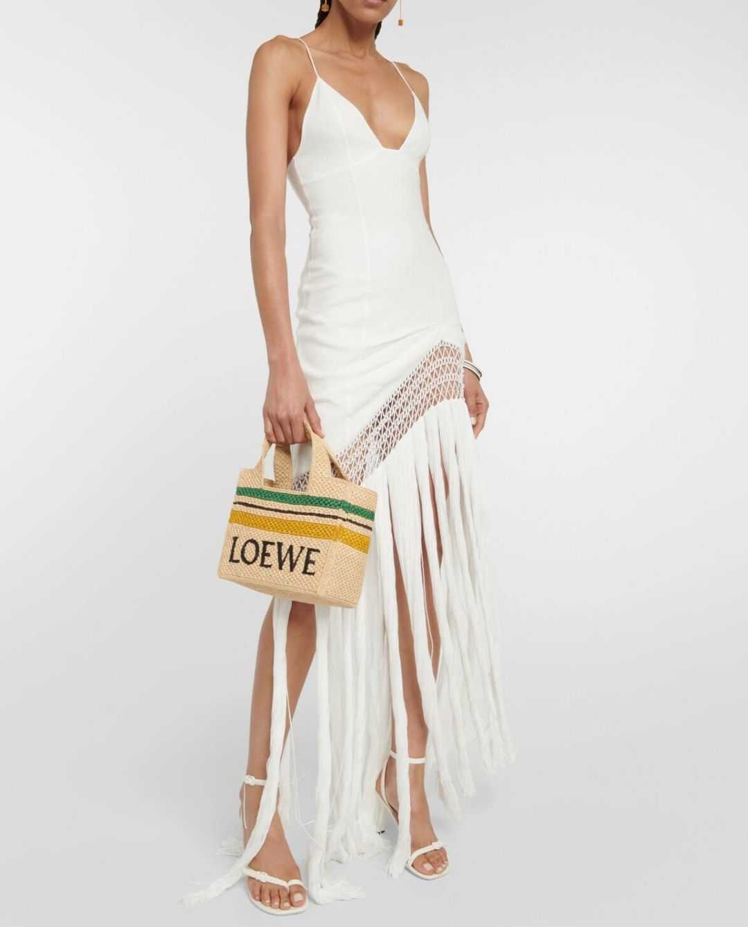 Striped woven bag