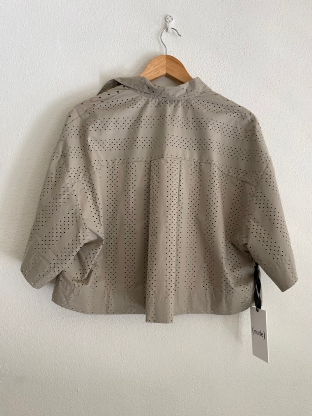 Beige perforated blouse