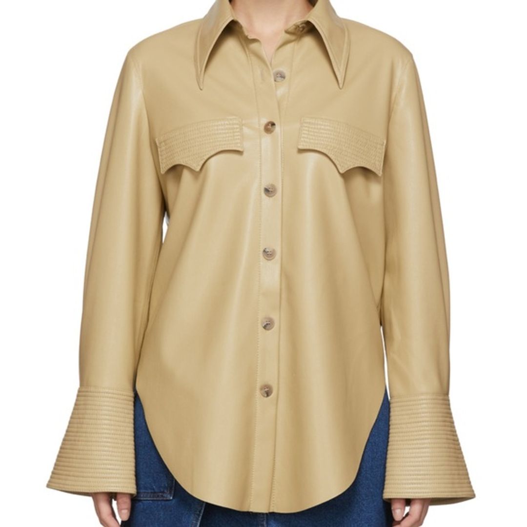 Nanushka Authentic Vegan Leather Elpi Shirt  Size M, US