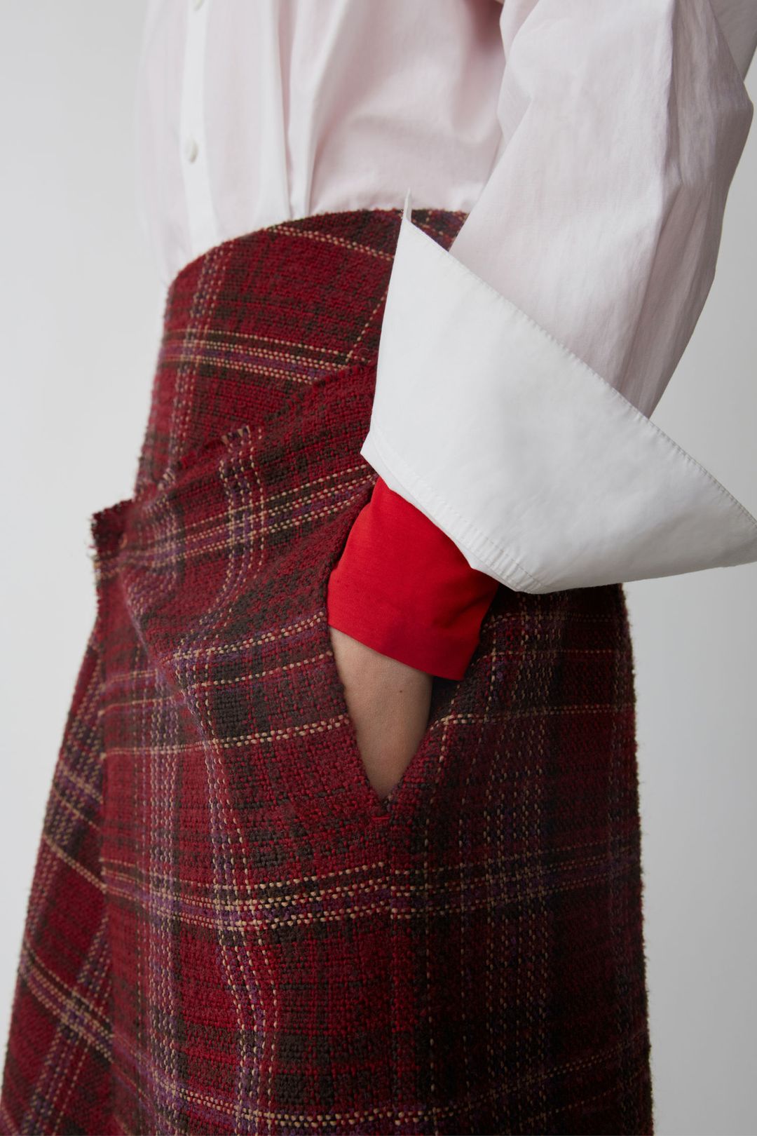 Tweed Wrap-Effect Skirt #8