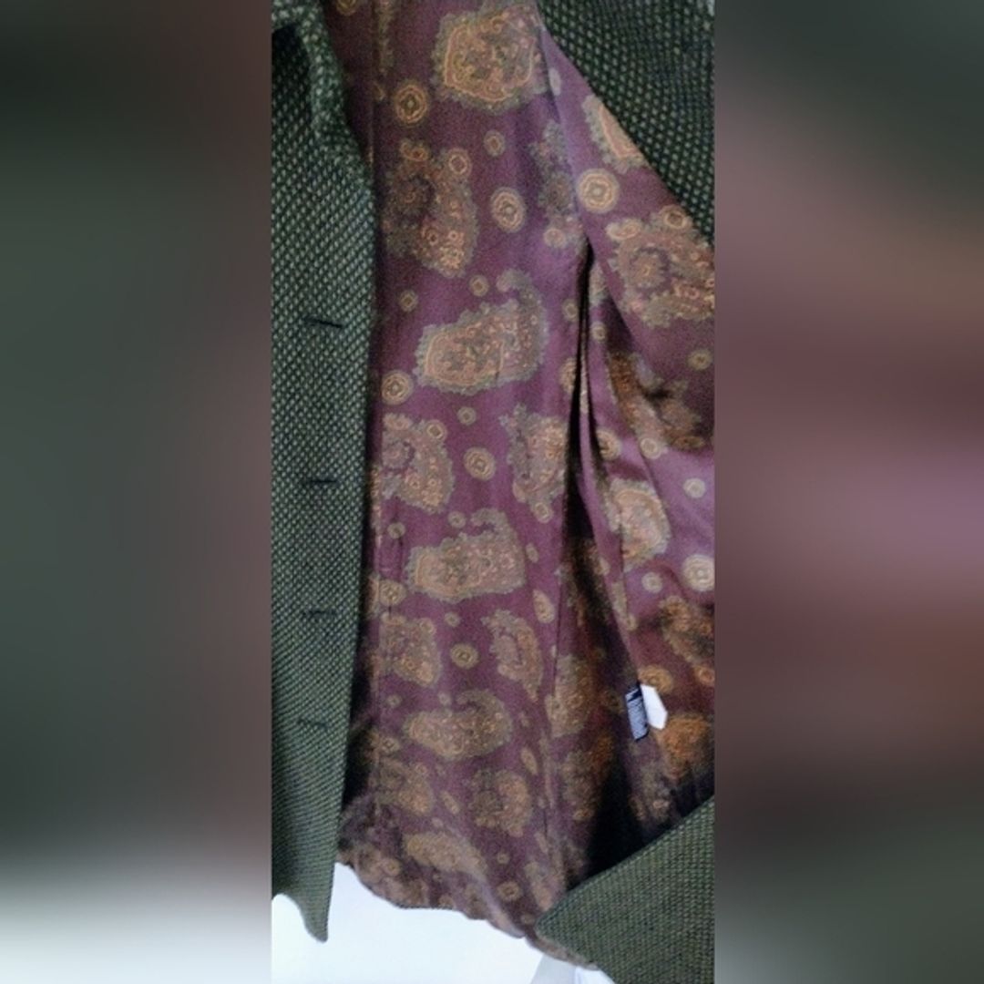 Donna Karan DKNY Green Wool Blend Maxi Coat