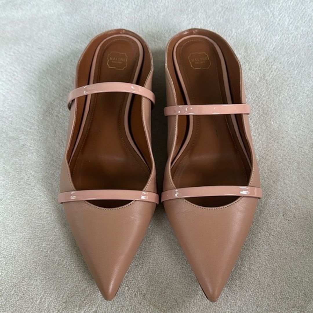 Maureen Flat - Nude Leather Flat Mule