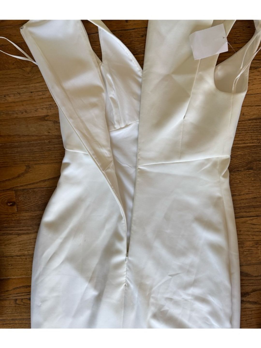 NWT Amsale Cream White V-Neck Midi Sheath Dress