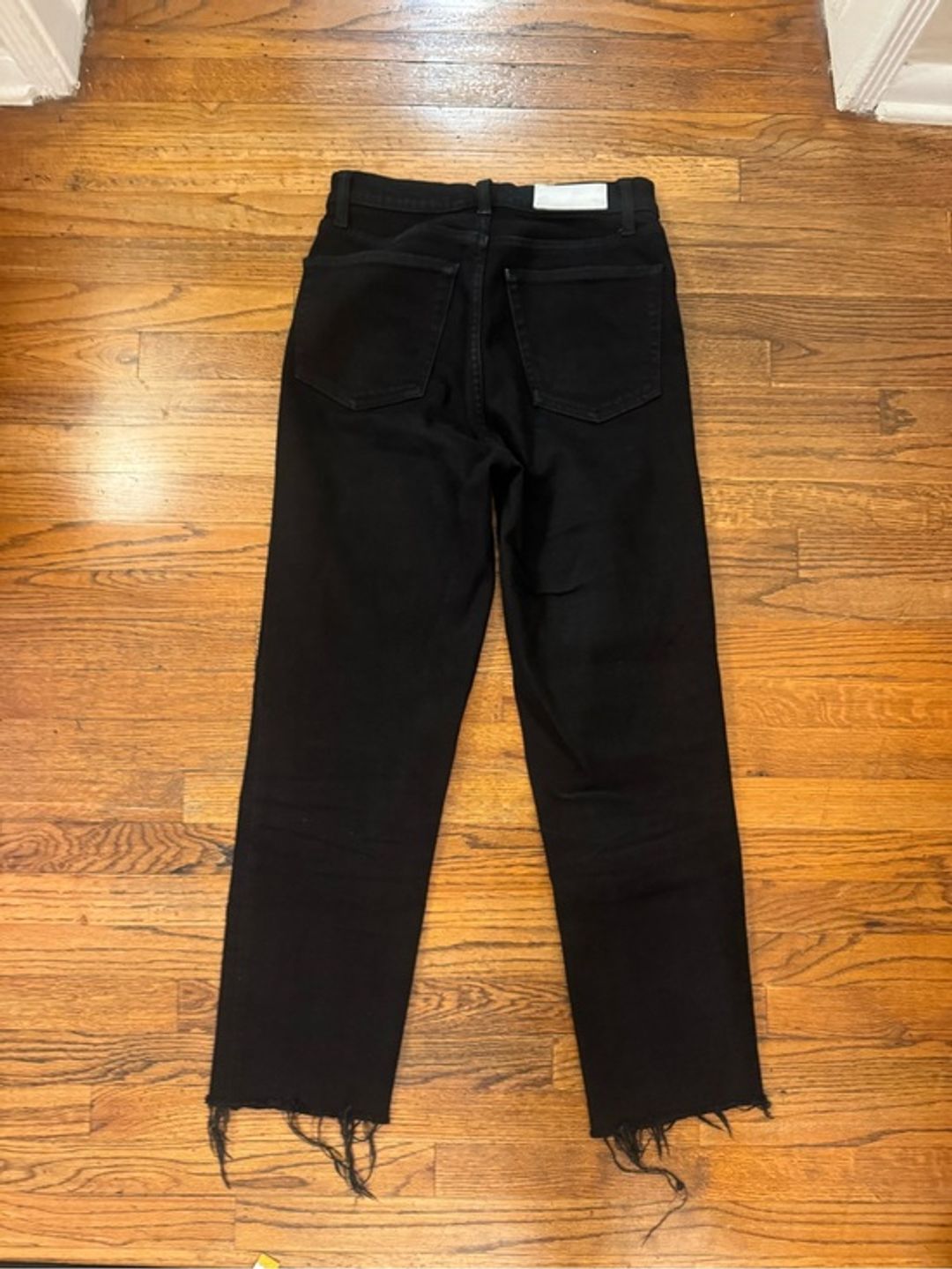 Re/Done Black High-Rise Stovepipe Jeans