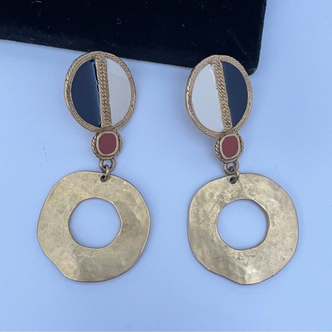 Vintage Gold and Black Earrings