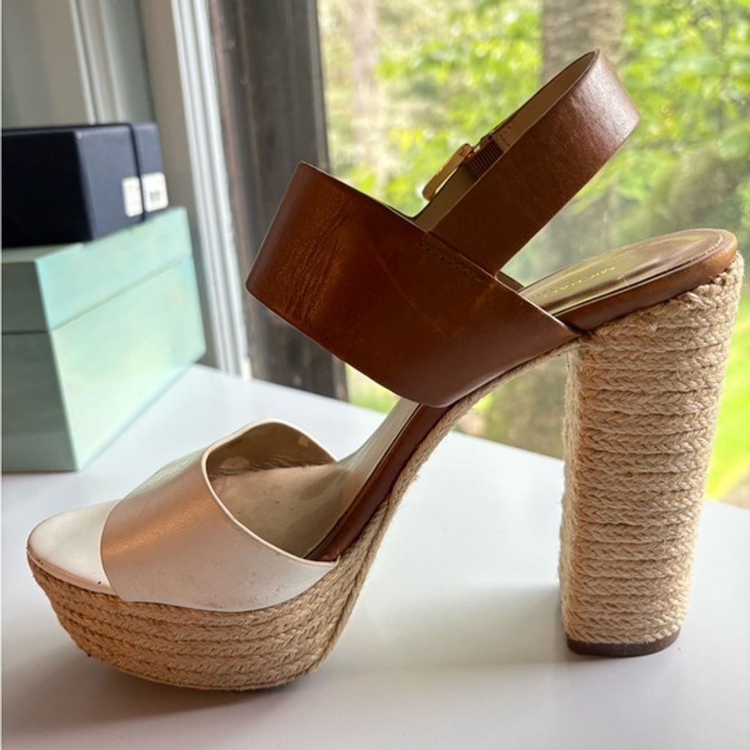 Michael Kors Runway Collection Camel and White Platform Sandals