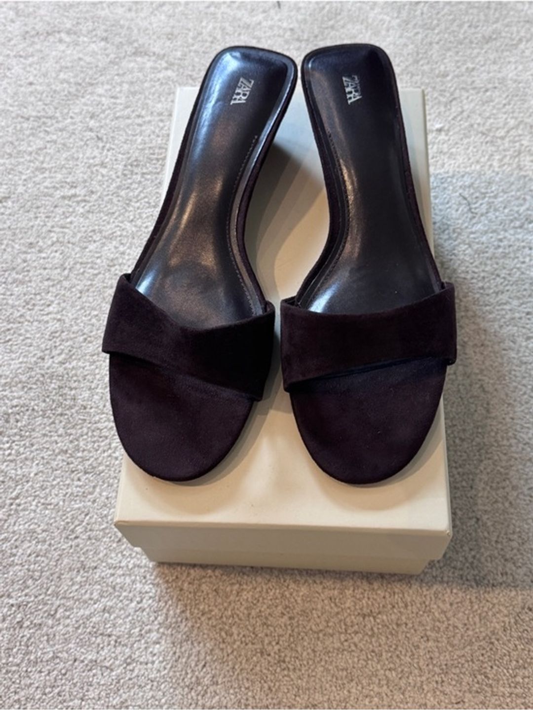 NWT Zara Wedge Sandal in Brown Suede