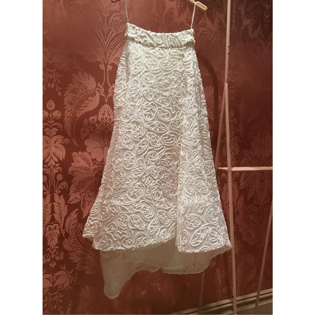 Maticevski Promising Embroidered Lace Midi Skirt Top Wedding Dress with Matching Top
