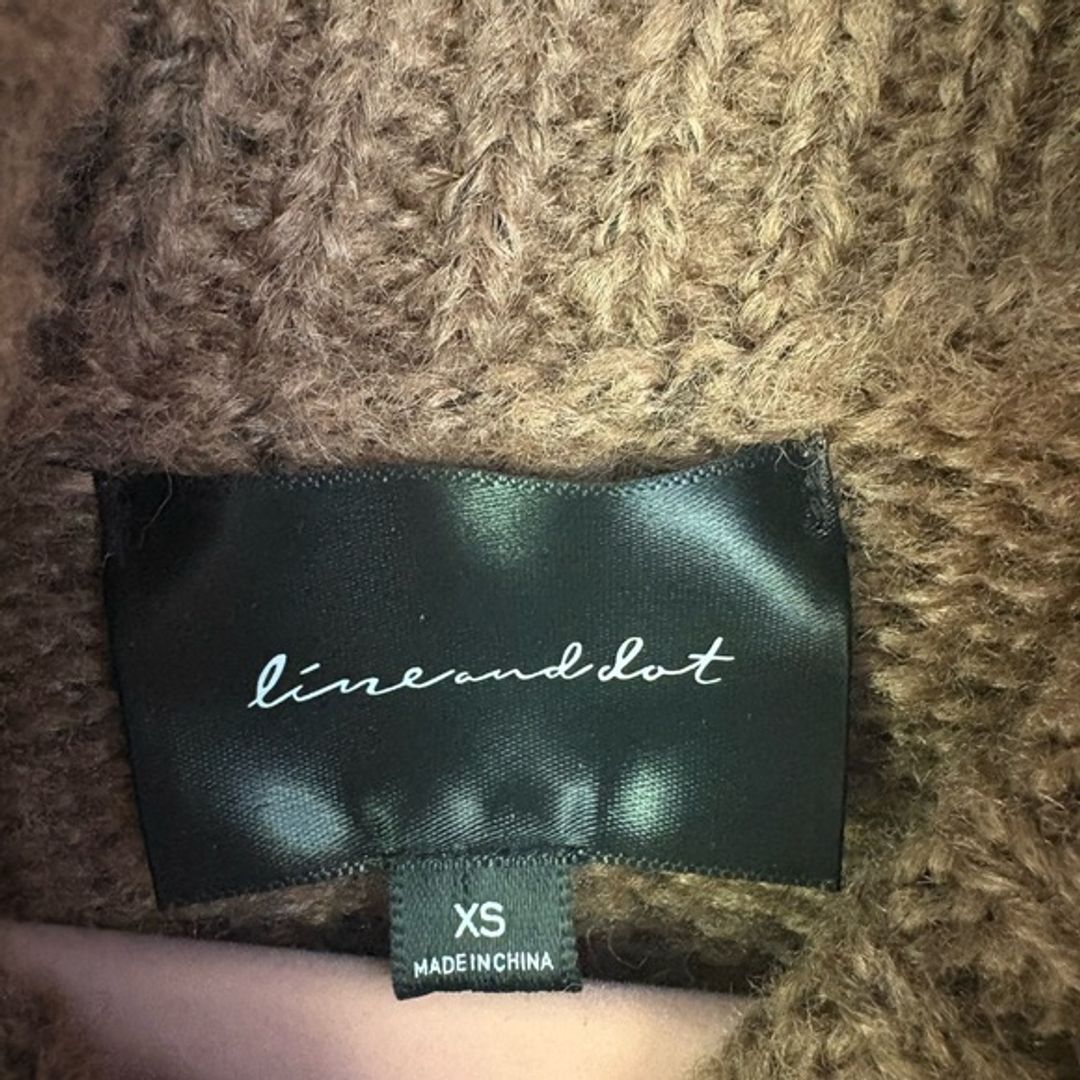 Line & Dot Cozy Brown Striped Turtleneck Sweater