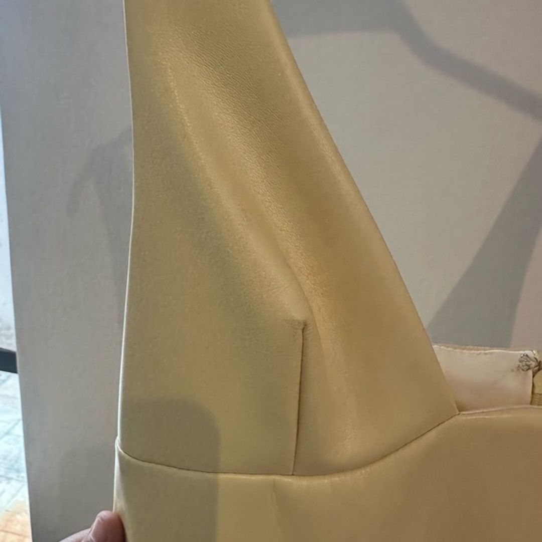 NWT Amanda Uprichard Sorvette Pale Yellow V-Neck Sleeveless Midi Dress