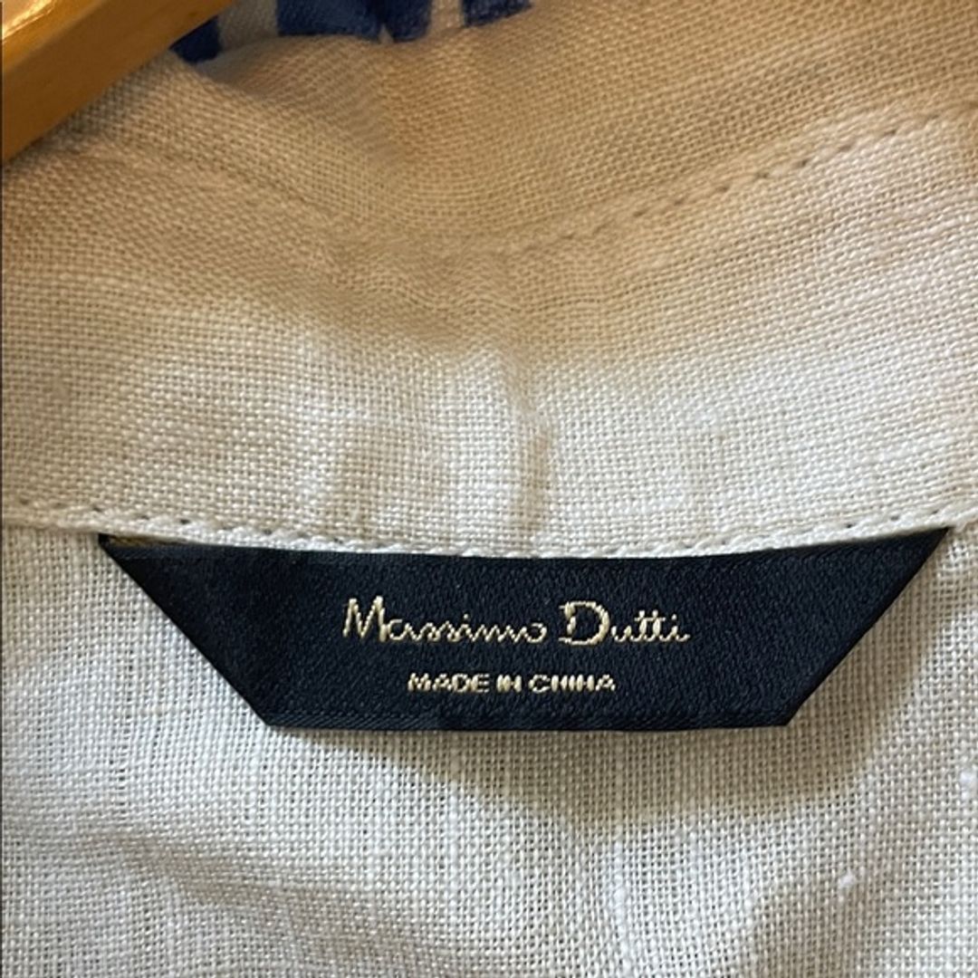 Massimo Dutti Cream Button-Down Linen Shirt