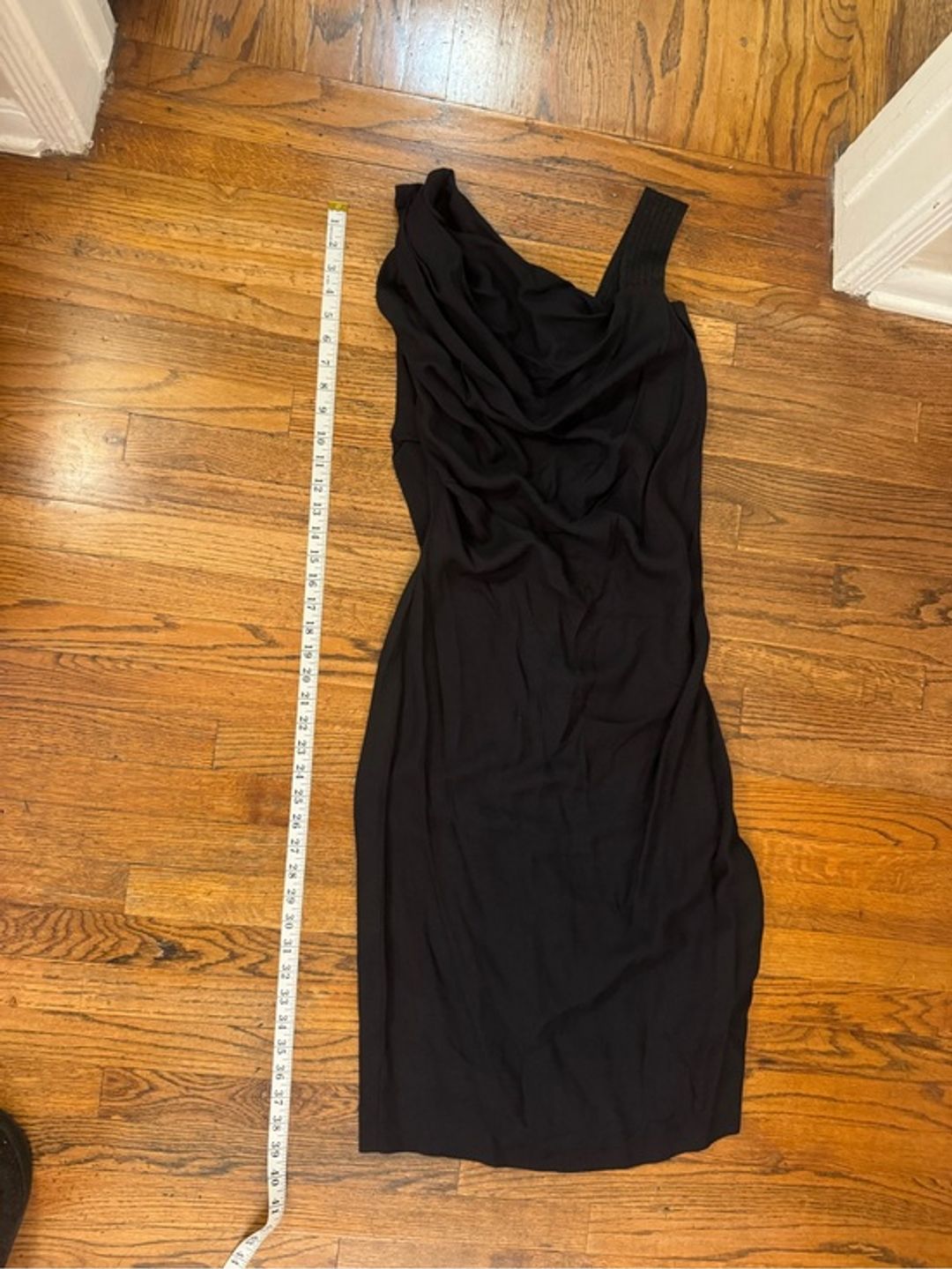 Vivienne Westwood Vintage Black Draped Midi Sheath Dress