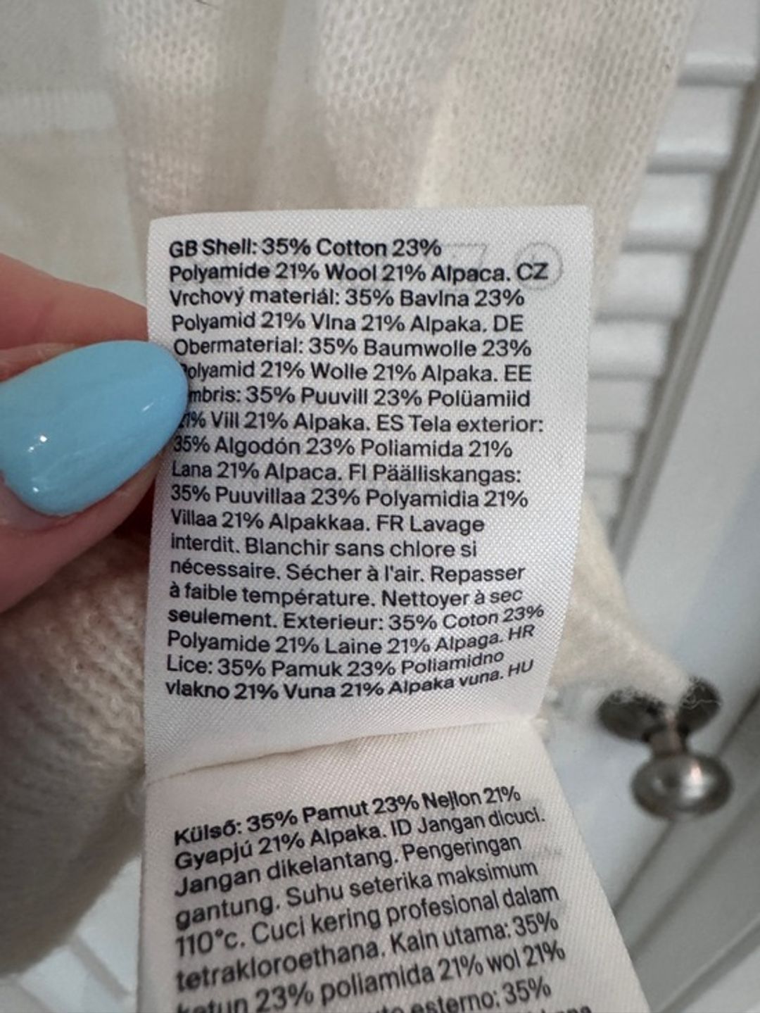 COS Windowpane Check Cotton Wool & Alpaca Blend Tank Top