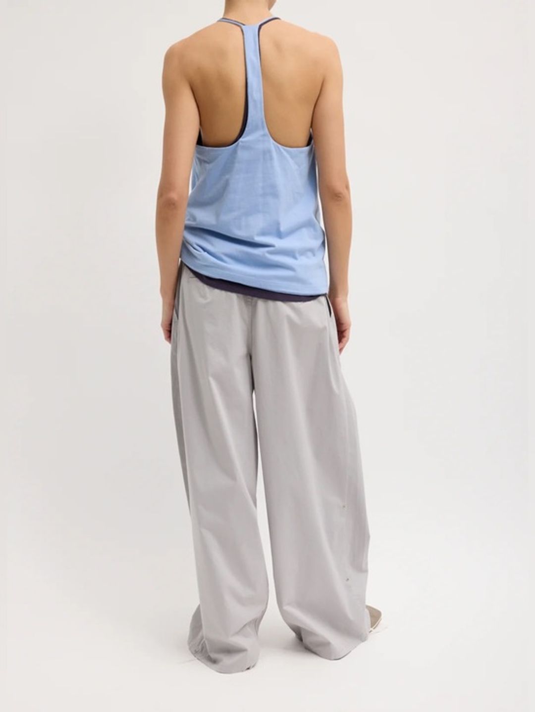 Garment Dyed Silky Cotton Triple Pleat Pant