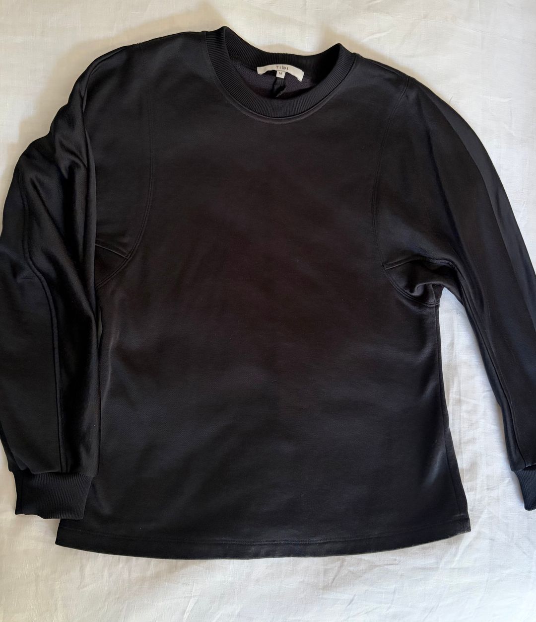 Silk Terry Sculpted Sleeve Slim Sweatshirt