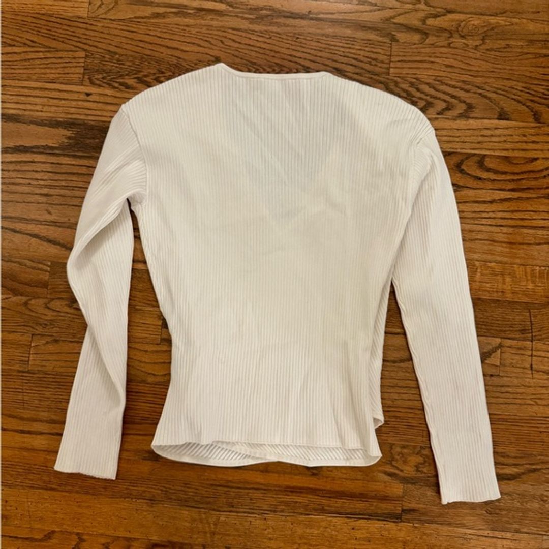 Simkhai Jonathan V-Neck Long Sleeve Ribbed Wrap Top