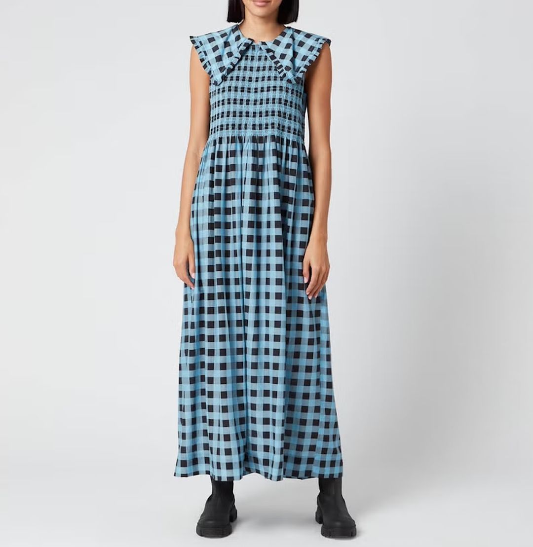 Collared Gingham Dress - Alaskan Blue on Garmentory