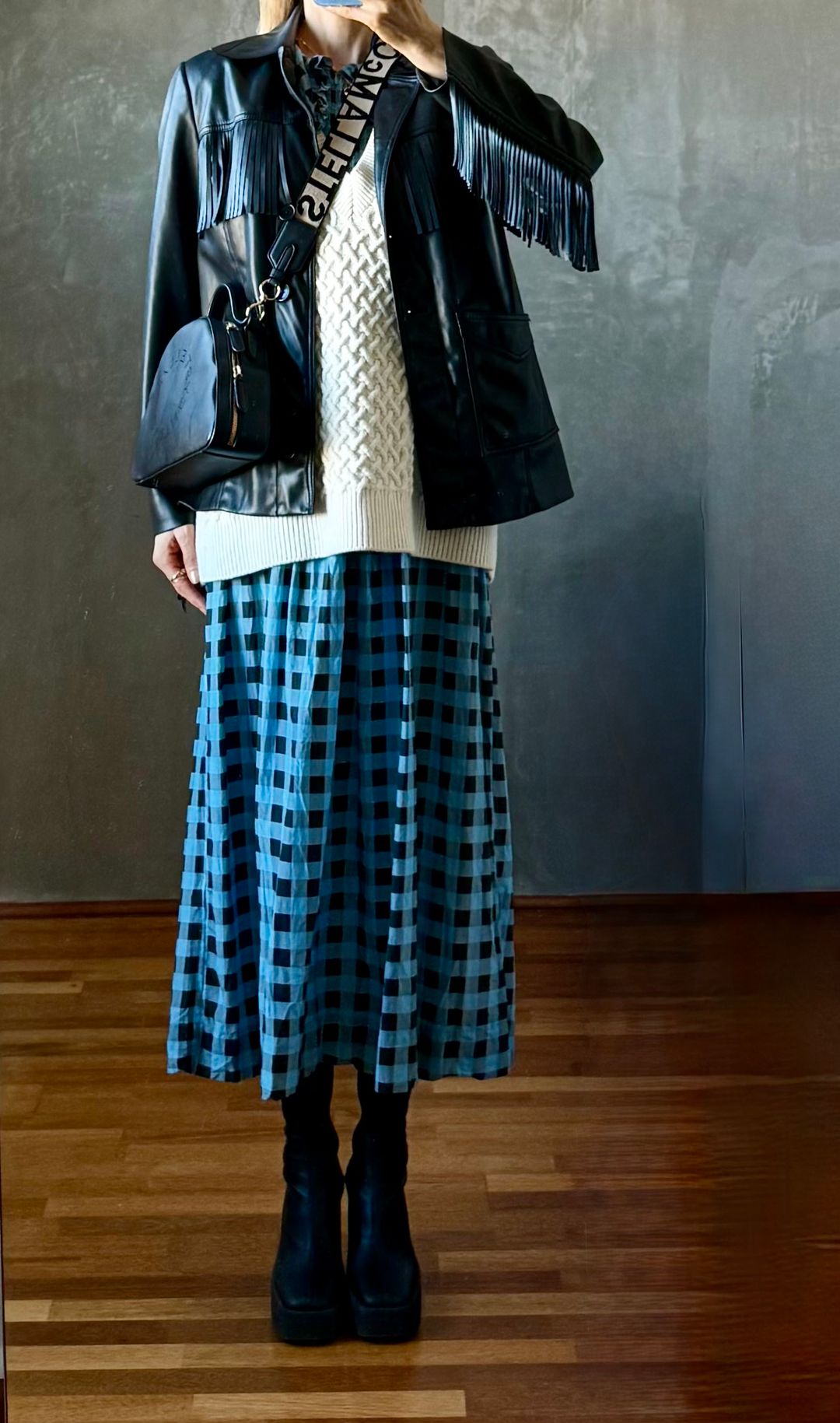 Collared Gingham Dress - Alaskan Blue on Garmentory