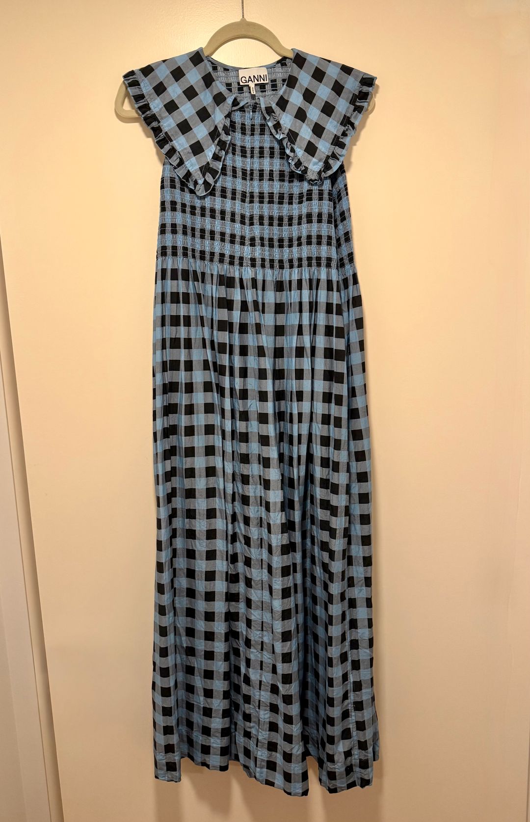 Collared Gingham Dress - Alaskan Blue on Garmentory