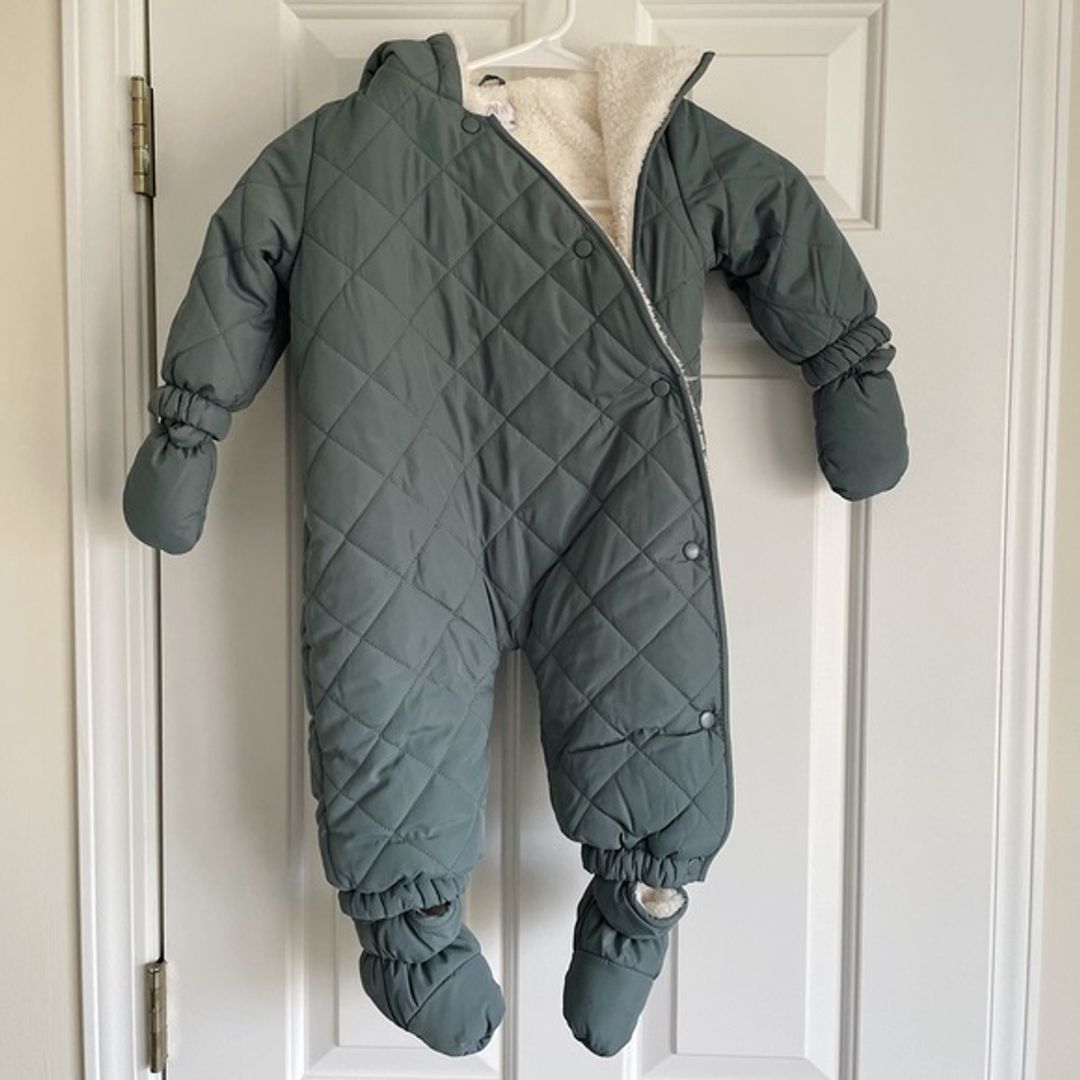 Zara Blue Quilted Fleece Coveralls, NWT (No Tags)