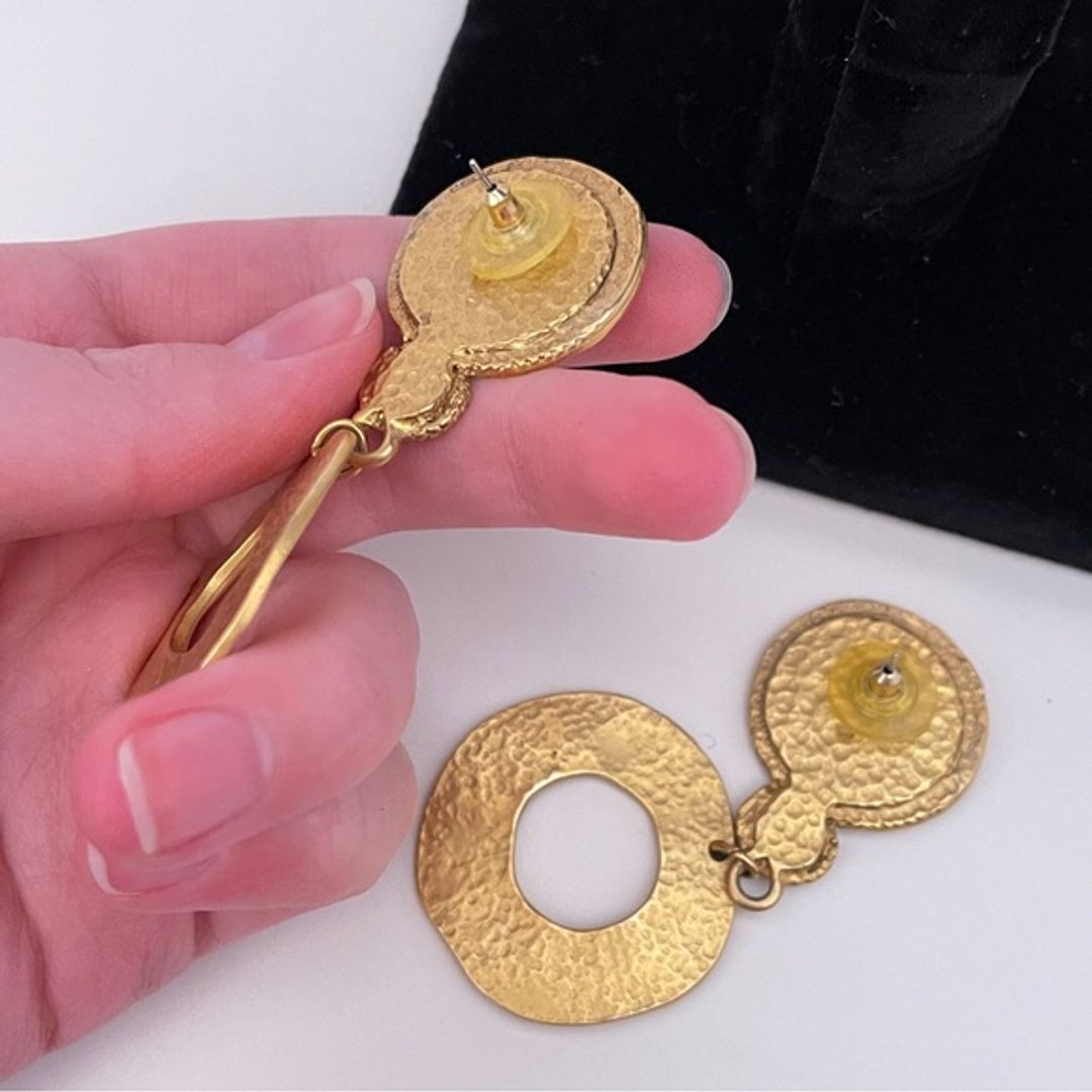 Vintage Gold and Black Earrings