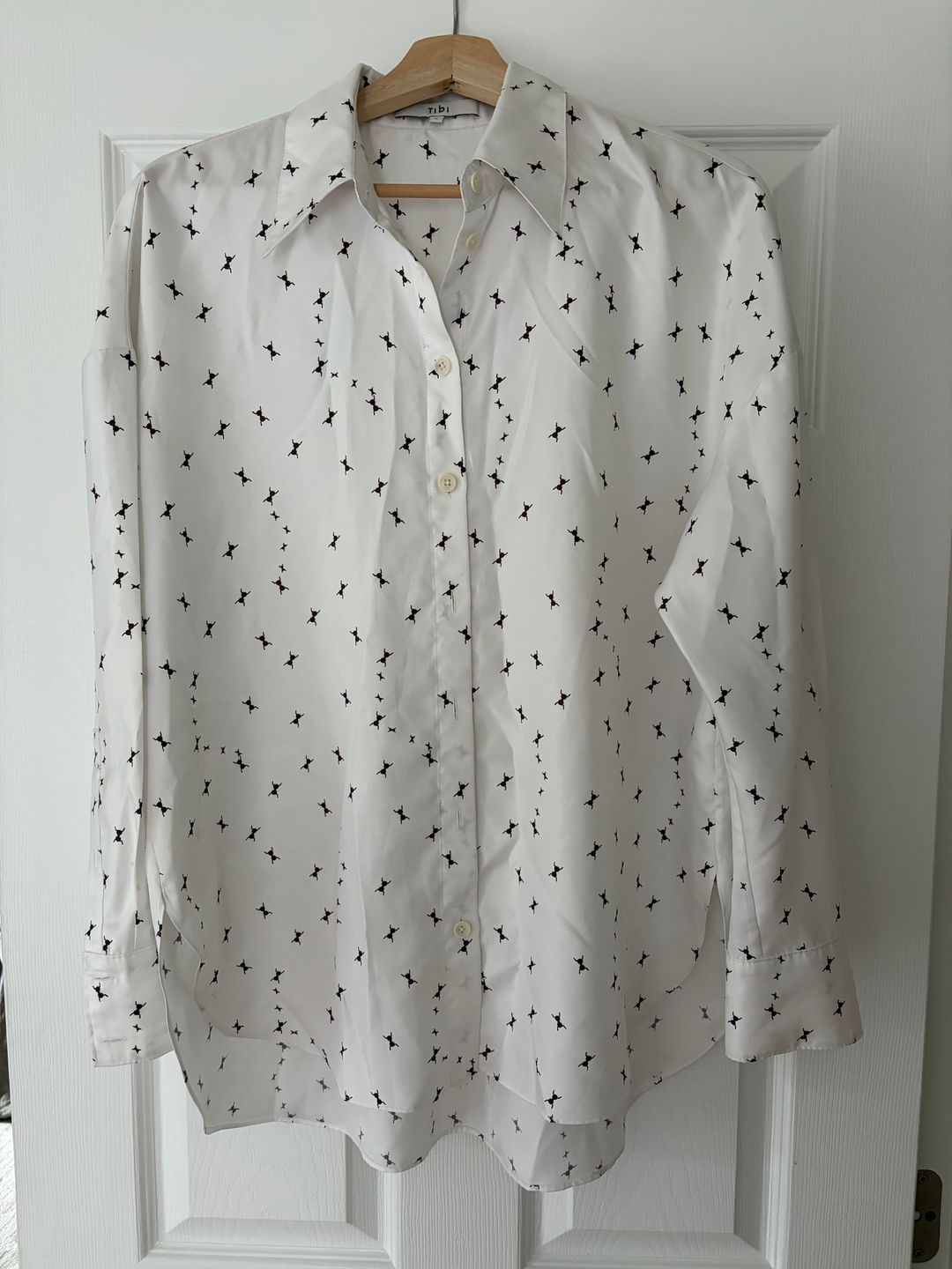 Ant print button up long sleeve shirt