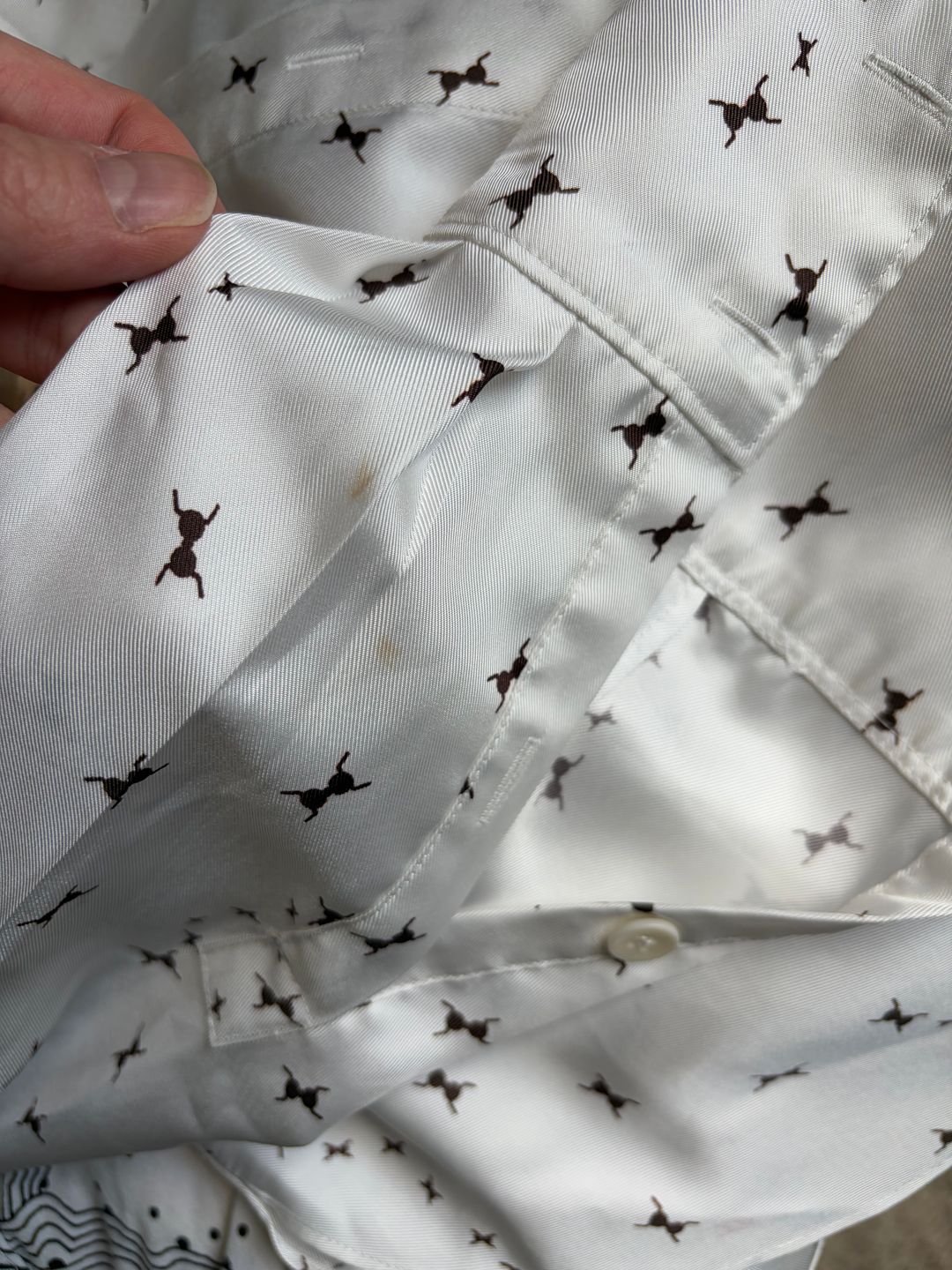 Ant print button up long sleeve shirt