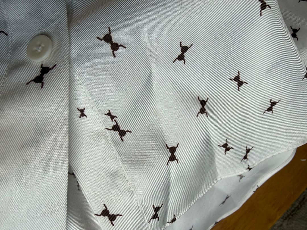 Ant print button up long sleeve shirt