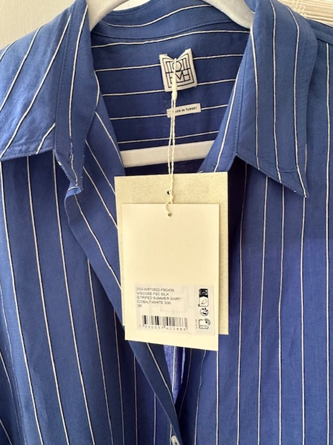 Striped summer shirt cobalt/white