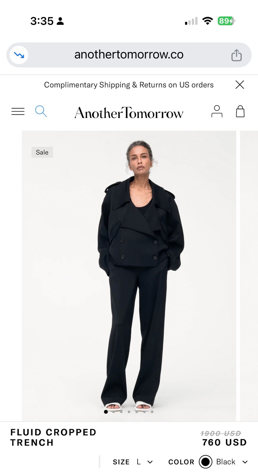 Fluid Cropped Trench | Black
