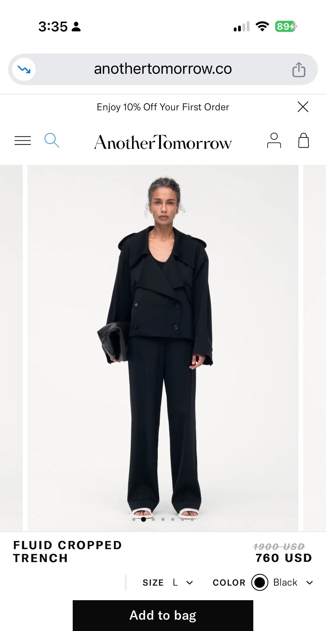 Fluid Cropped Trench | Black