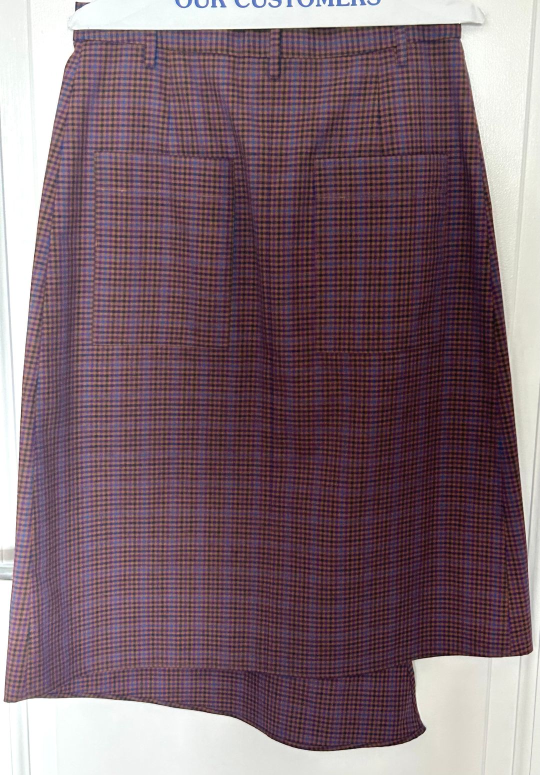 Tibi Asymmetrical Plaid Trouser Skirt