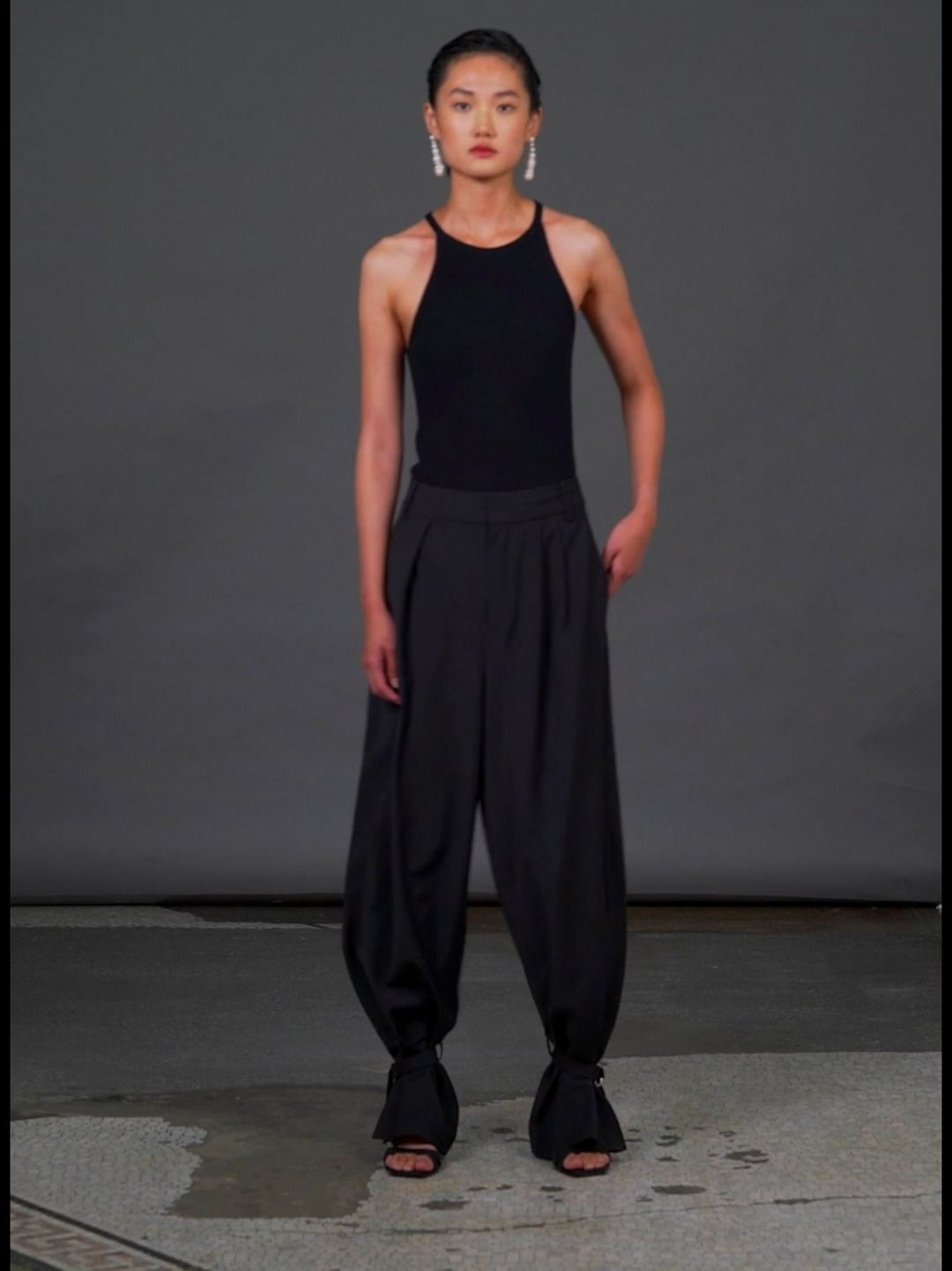 Tropical Wool Stella Pant with Removable Ankle Bands