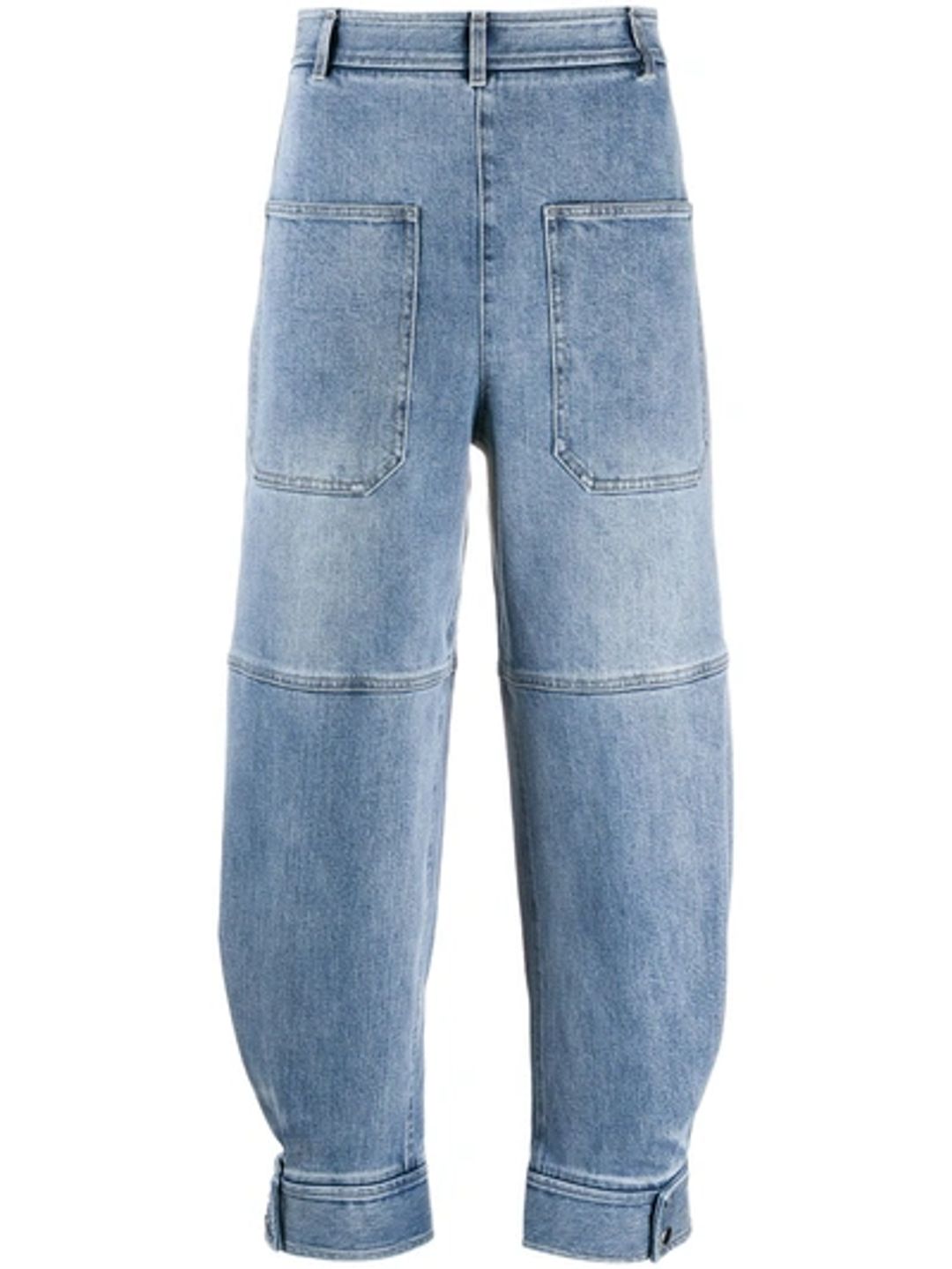 Sculpted Mid-rise Tapered-leg Denim Pants