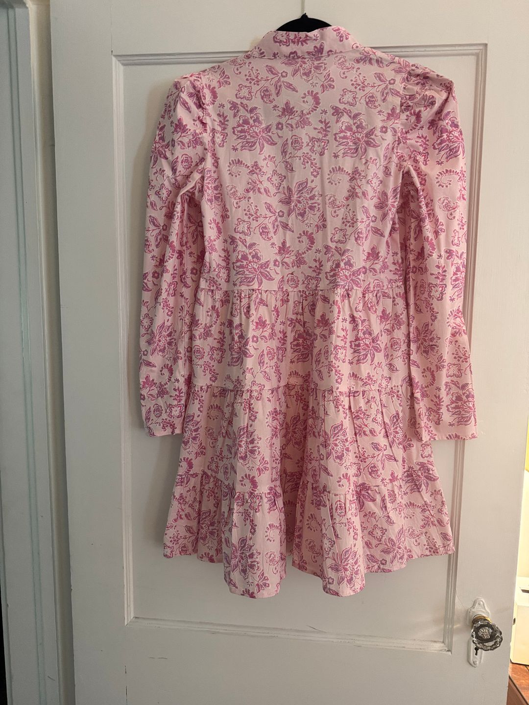 NWT Sail to Sable Pink Baroque Floral Long Sleeve Tunic Flare Dress
