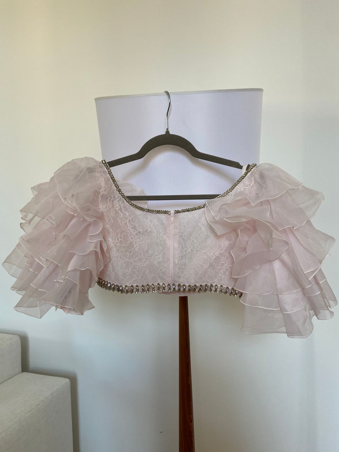 The top with accent sleeves