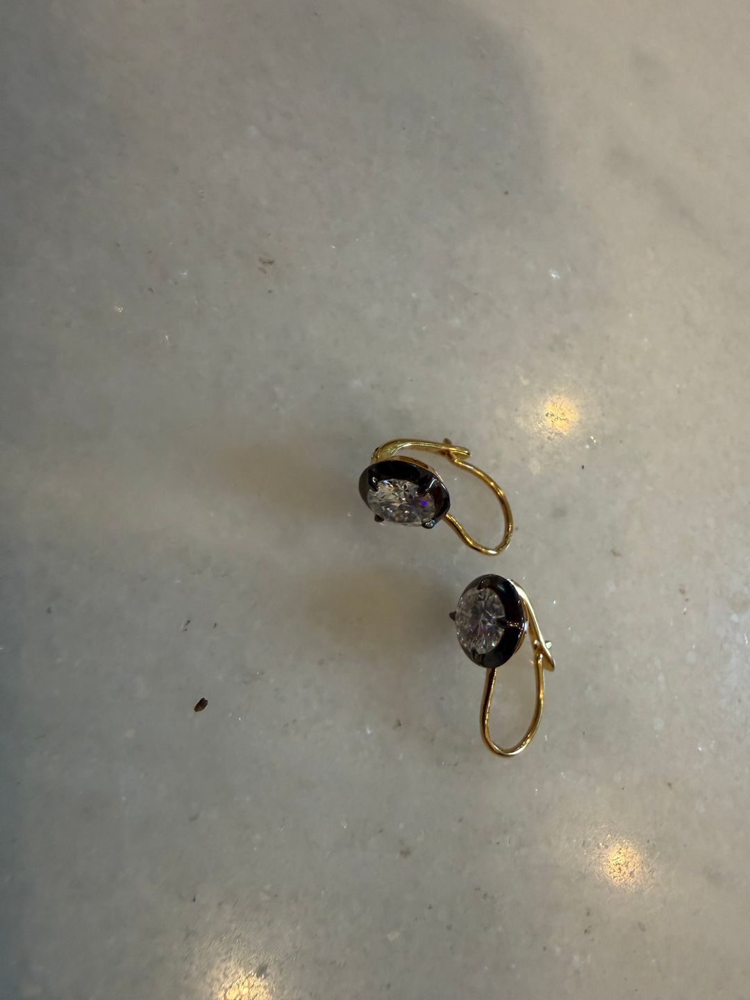 LUCIEN LATCHBACK EARRINGS IN MOISSANITE, 18K GOLD VERMEIL