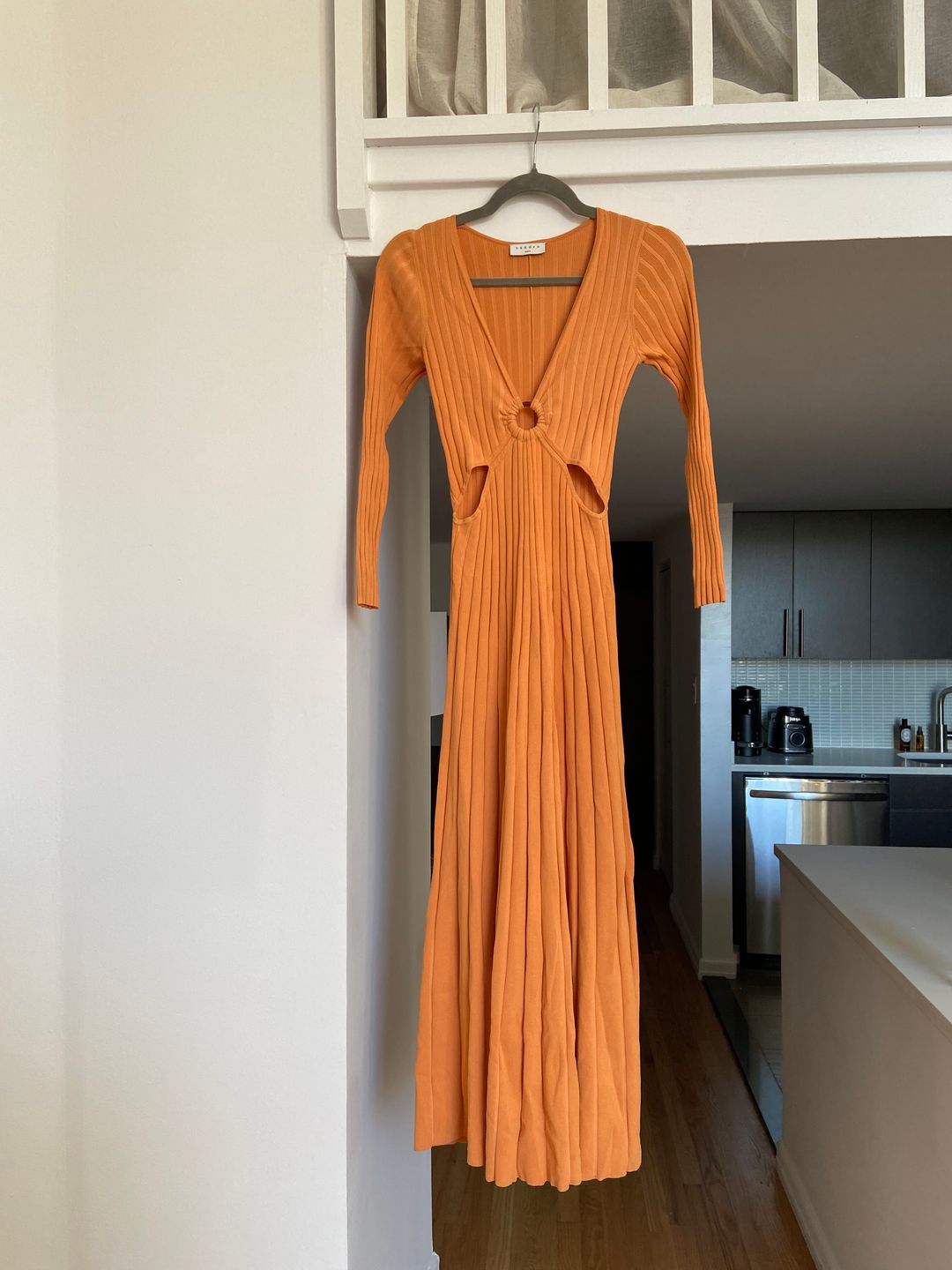 Long orange dress