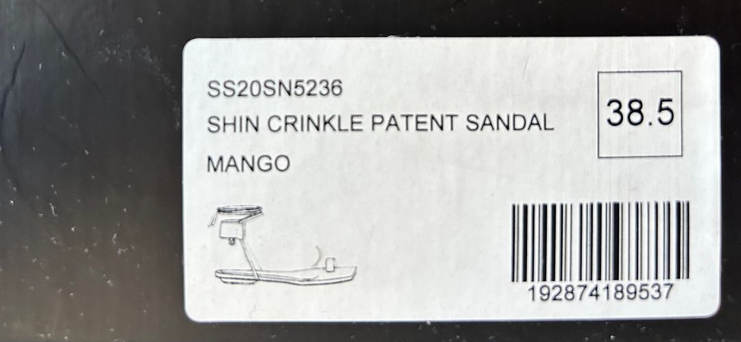 Shin Crinkle Patent Sandal - Mango