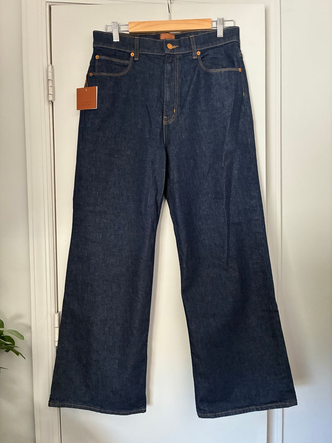 NWT High Waist Wide A Leg Jean Raw Rinse 31 