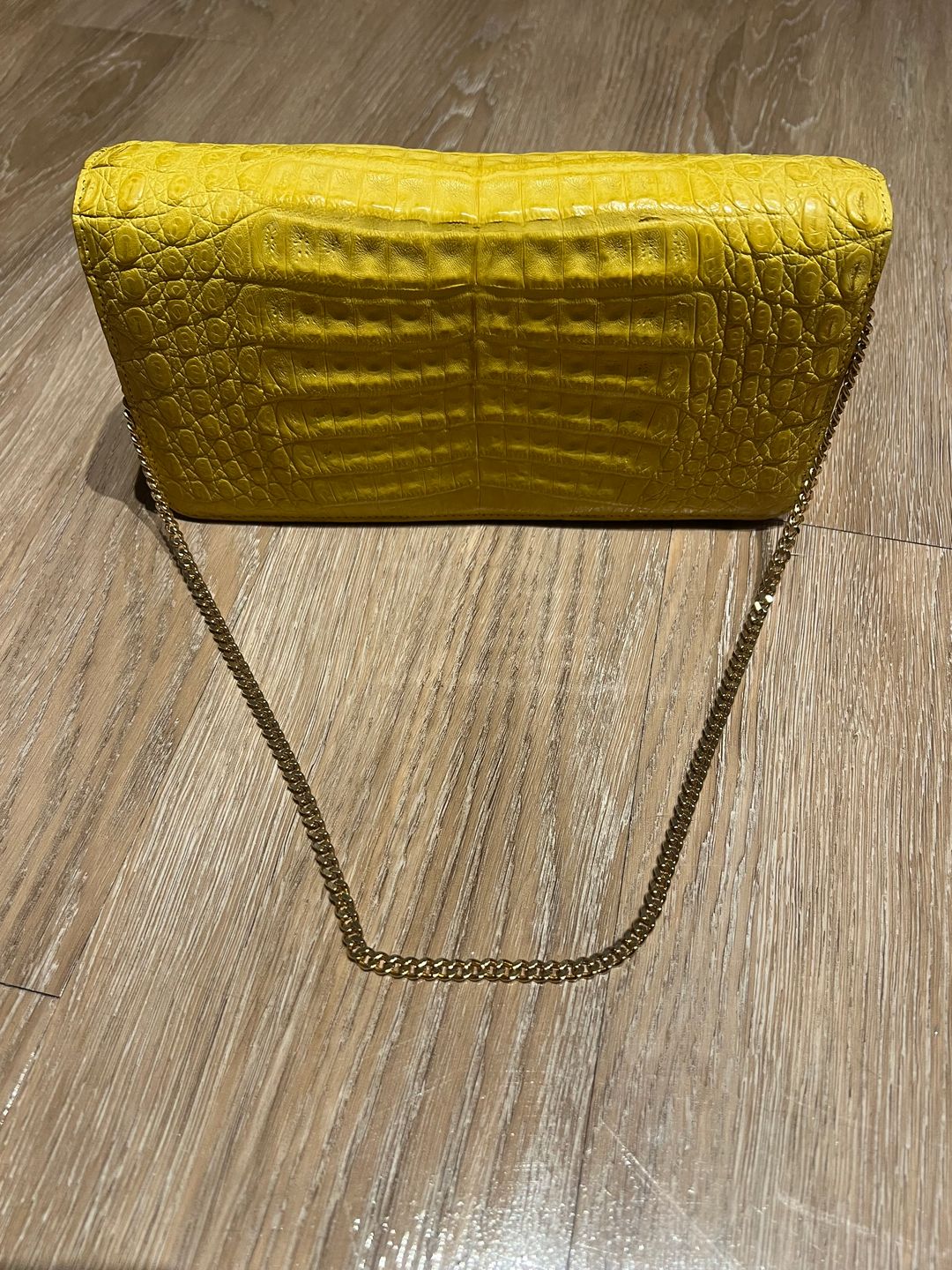 Yellow Crocodile Exotic Skin Clutch